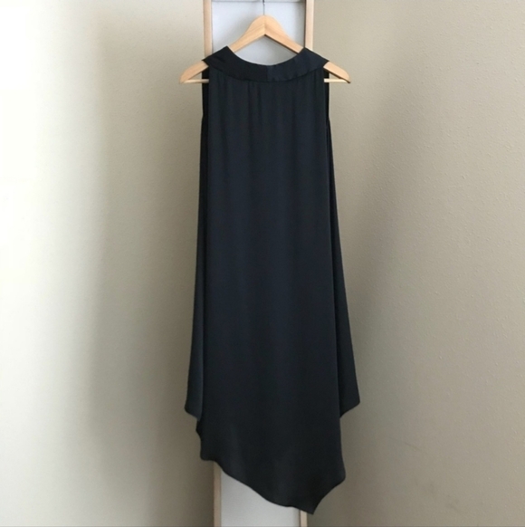 All Saints Blaze Dress Asymmetrical sleeveless black Satin dress Size 0 - Picture 6 of 10
